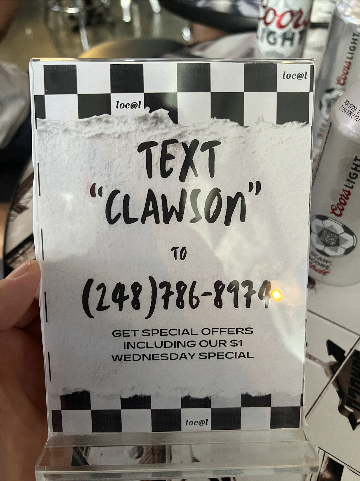 Local Rock table tent used to drive opt-ins